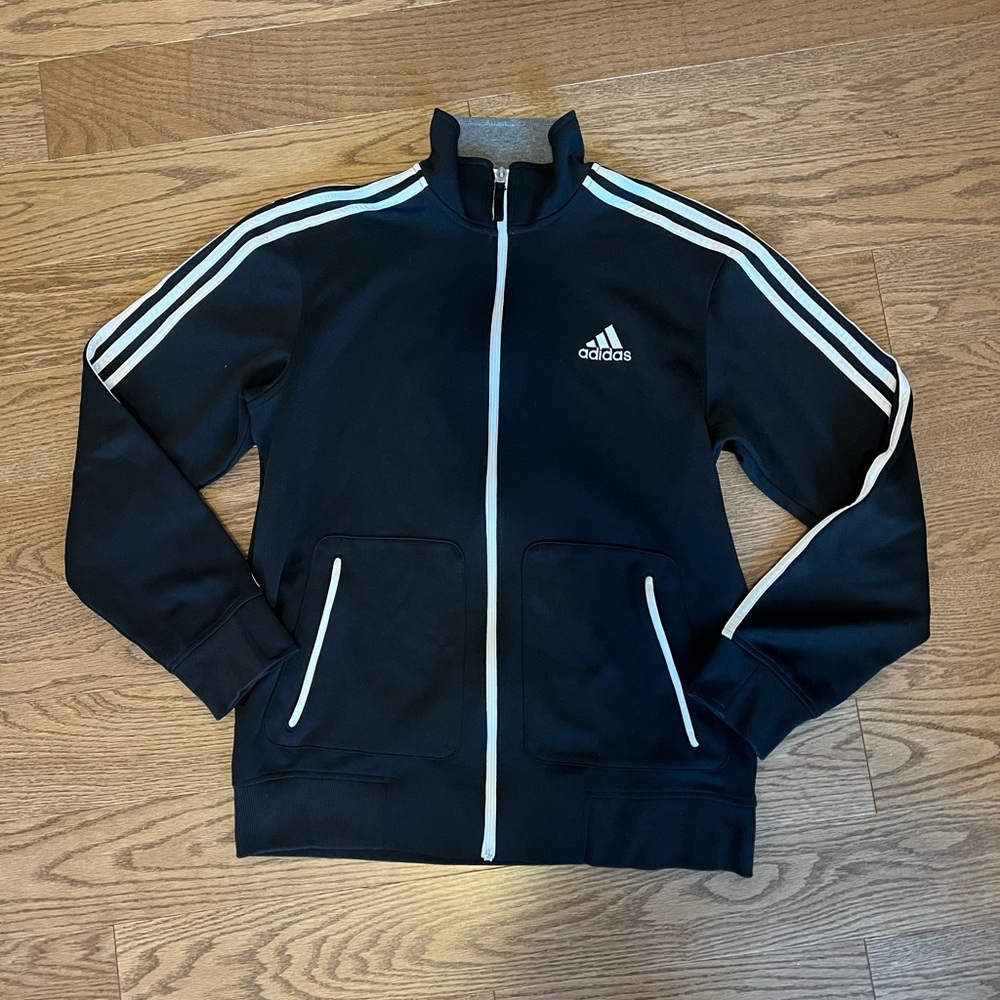 Adidas Black Jacket with White Accents